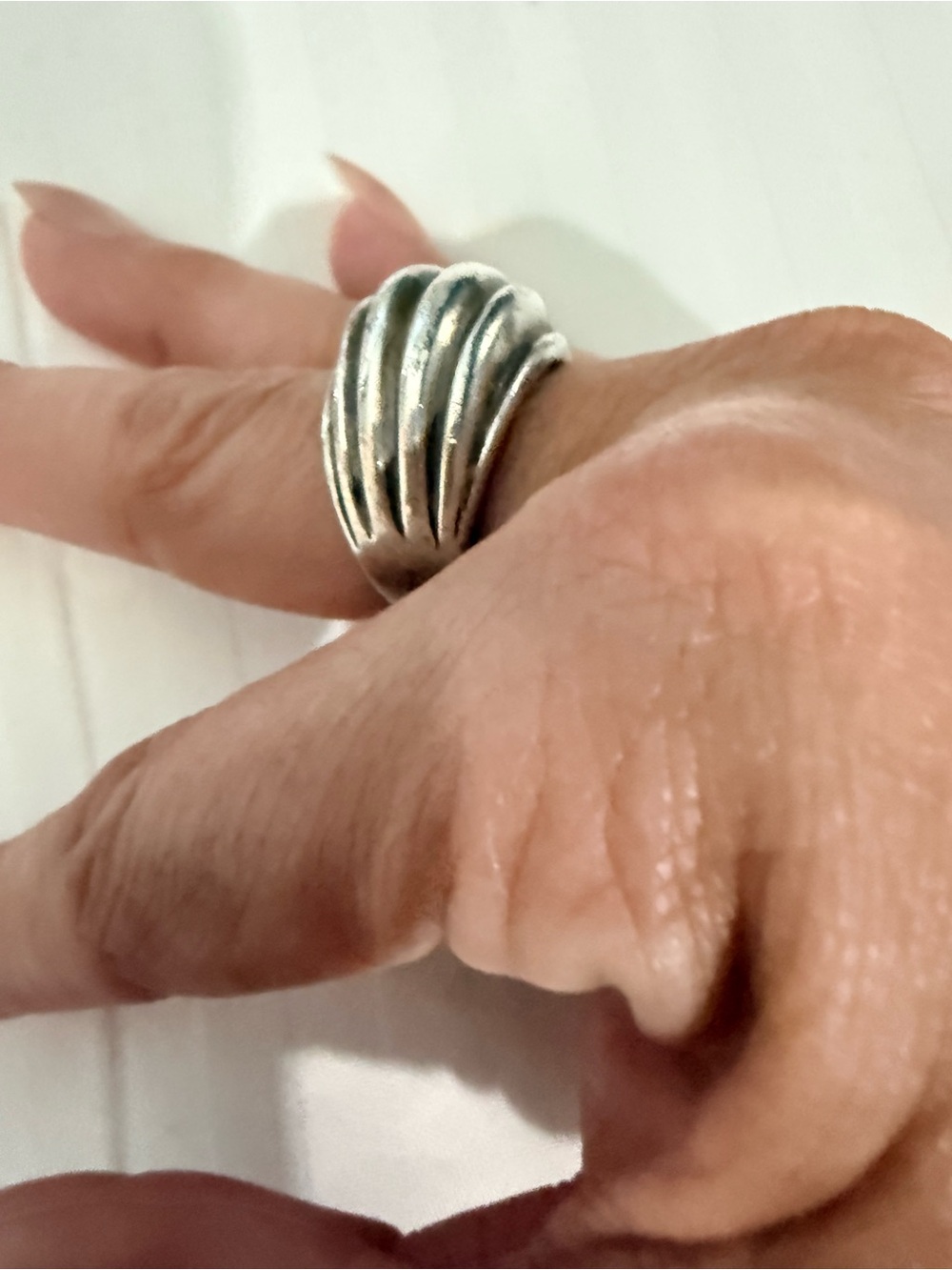 925 Chunky Silver Ribbed Dome Ring